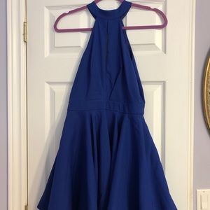 Lulu’s open back royal blue dress